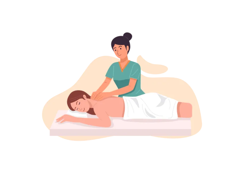 A student taking a massage training course