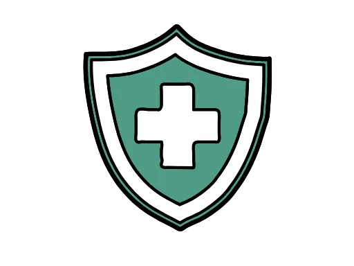 Relaxing massage in Nice shown with the symbol of a shield and a cross representing protection