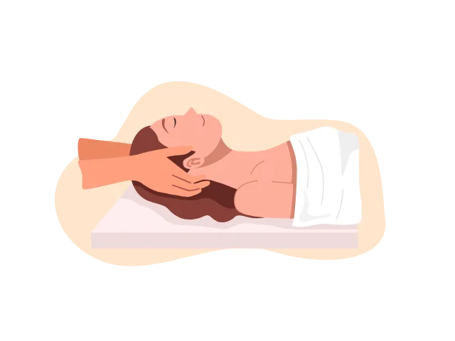 A woman with back pain looking for a neck massage in Nice