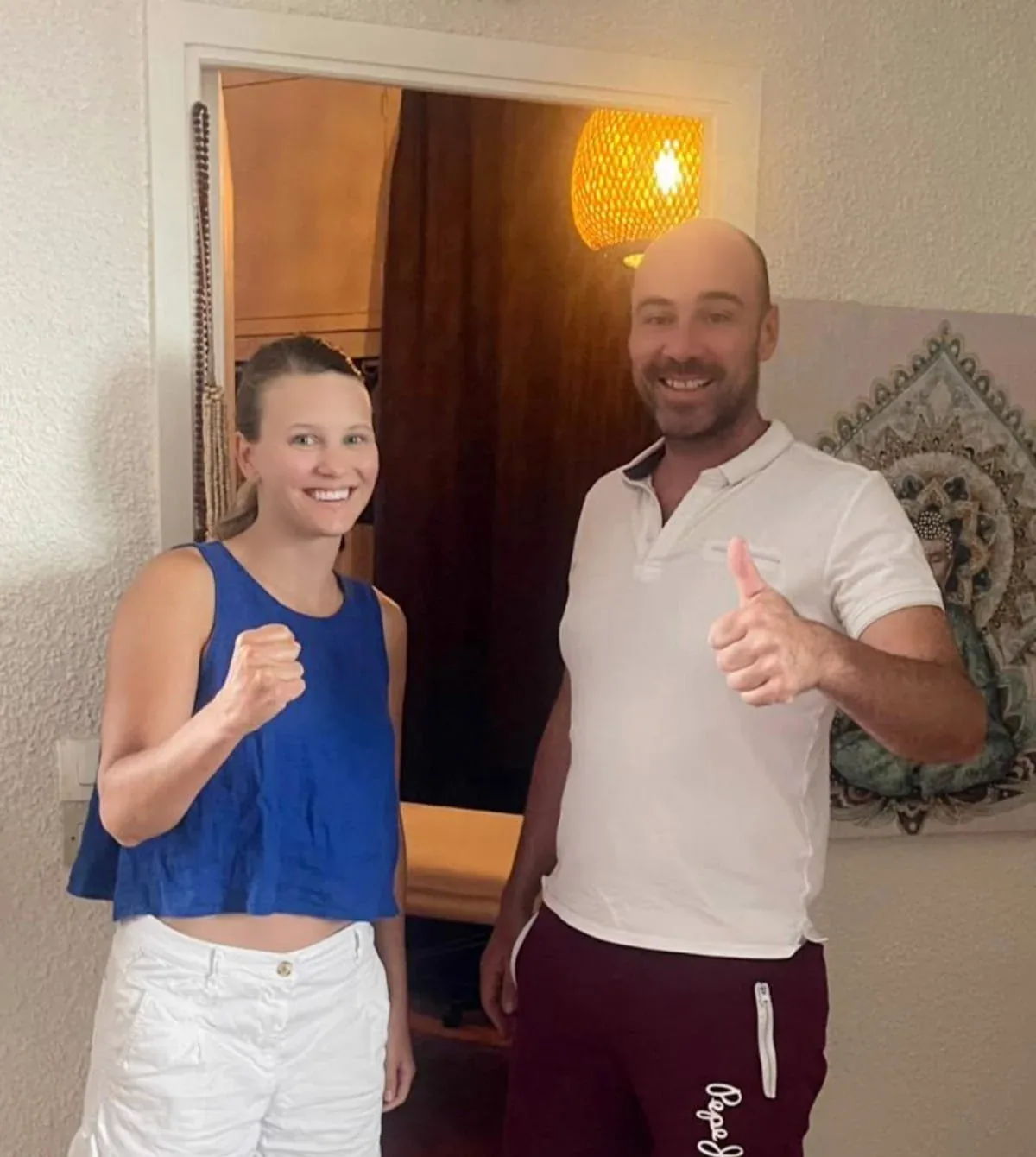 Photo Anna-Johanna Nilsson and  David J Massage sportif nice sport massage when she was at the practice to receive her sport massage in Nice