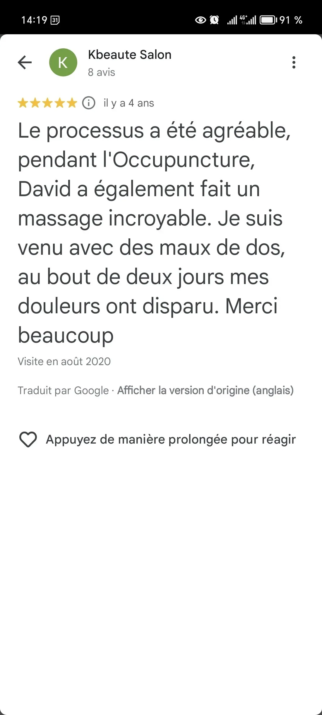 client testimonial sports acupuncture