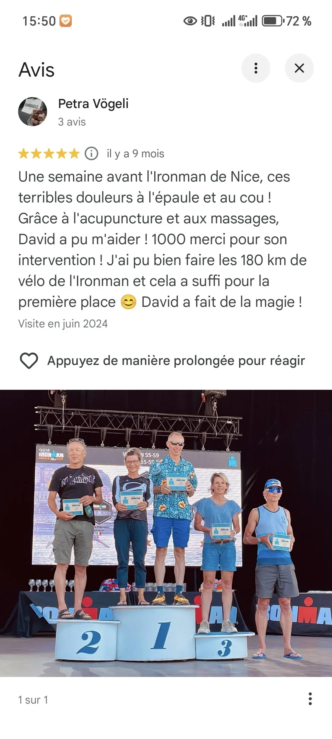 client testimonial sports acupuncture